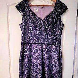 Patra Mother of the Bride/Groom Dress in Navy and Silver. Size 12